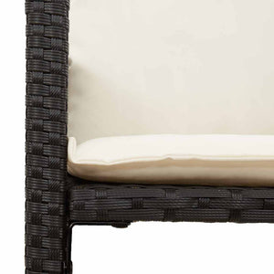 5-tlg. Gartenbar-Set Schwarz Poly Rattan Akazie