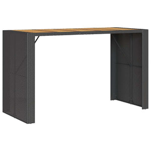 7-tlg. Gartenbar-Set Schwarz Poly Rattan Akazie
