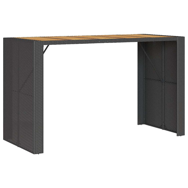 7-tlg. Gartenbar-Set Schwarz Poly Rattan Akazie