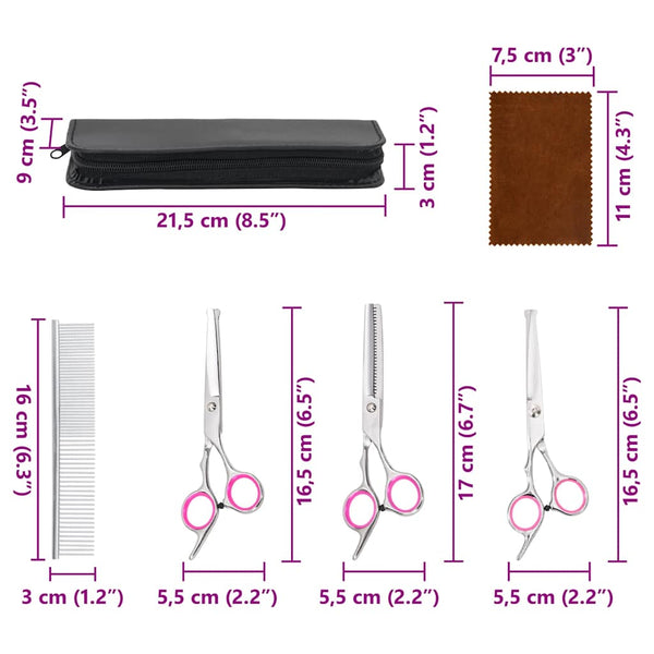Hundescheren Set Edelstahl 4-teilig