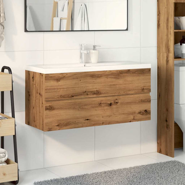 Waschbeckenunterschrank Artisan Eiche mit Einbaubecken