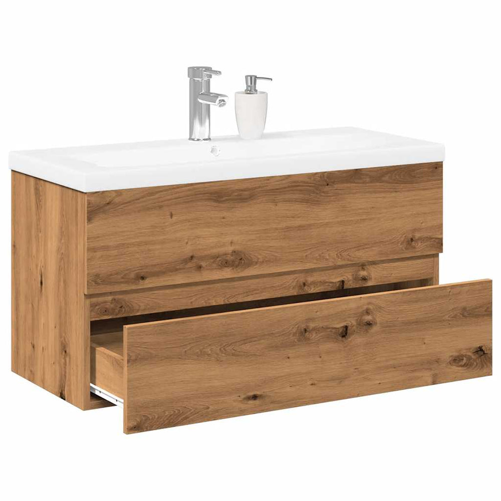 Waschbeckenunterschrank Artisan Eiche mit Einbaubecken