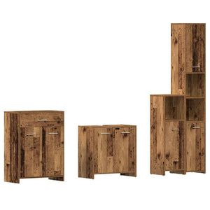 Badmöbel Set, 4-teilig, Altholz-Optik