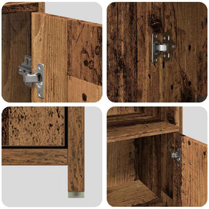 Badmöbel Set, 4-teilig, Altholz-Optik