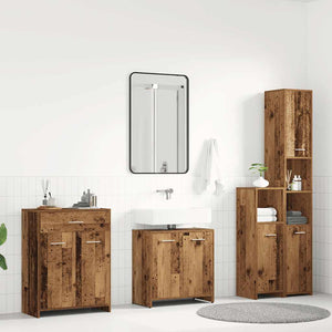 Badmöbel Set, 4-teilig, Altholz-Optik