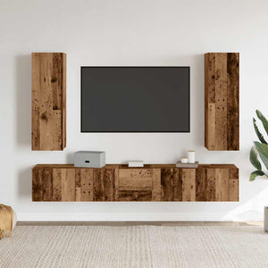TV-Wandschränke 5er Set Altholz-Optik