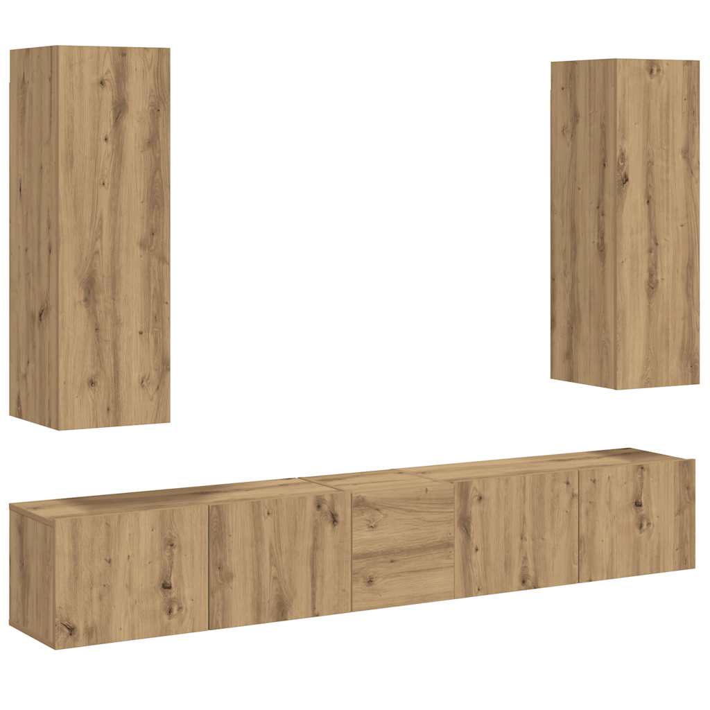 TV-Wandschränke 5er Set Artisan-Eiche