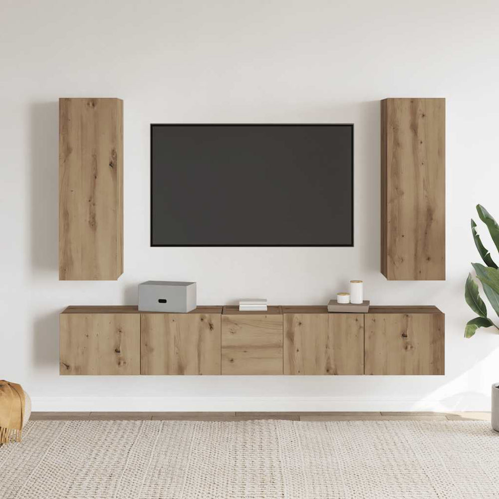 TV-Wandschränke 5er Set Artisan-Eiche