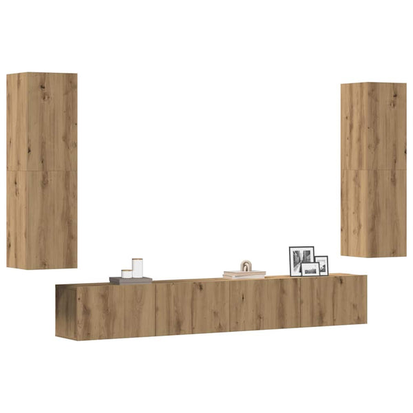 TV-Wandschränke 4er Set Artisan Eiche