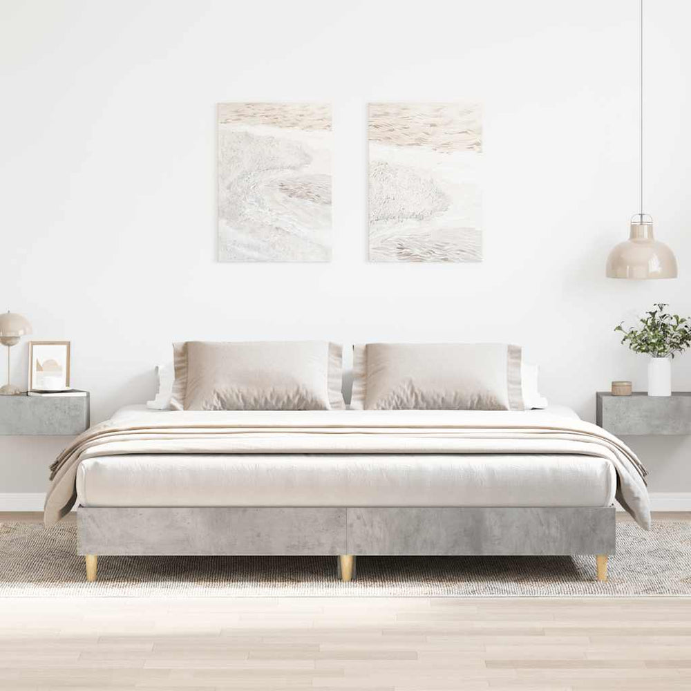 vidaXL Bed Frame without Mattress Concrete Gray 180x200 cm Engineered Wood