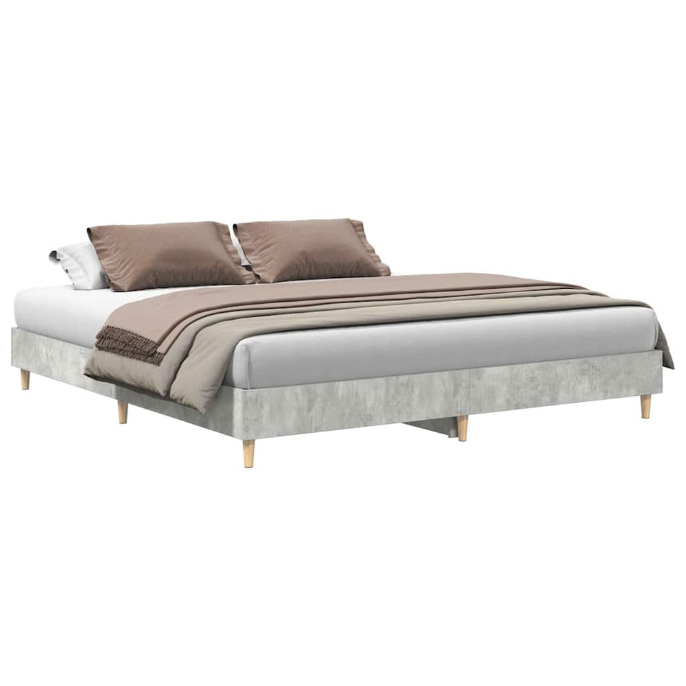 vidaXL Bed Frame without Mattress Concrete Grey 160x200 cm Engineered Wood