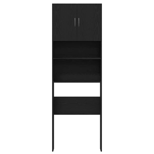 Waschmaschinenschrank Schwarz Eichenoptik 64x24x190cm