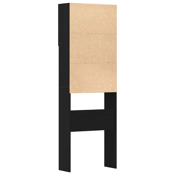 Waschmaschinenschrank Schwarz Eichenoptik 64x24x190cm