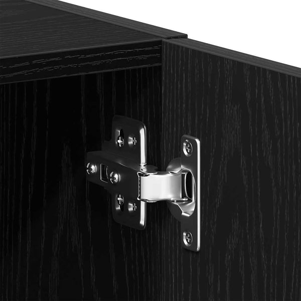 Waschmaschinenschrank Schwarz Eichenoptik 64x24x190cm