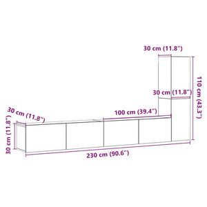 TV-Wandschränke 3er Set Artisan-Eiche