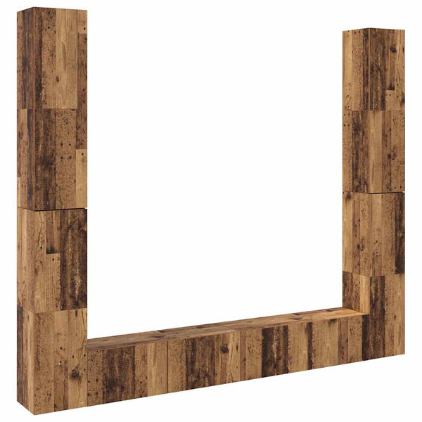 TV-Wandschränke 6er Set Altholz-Optik
