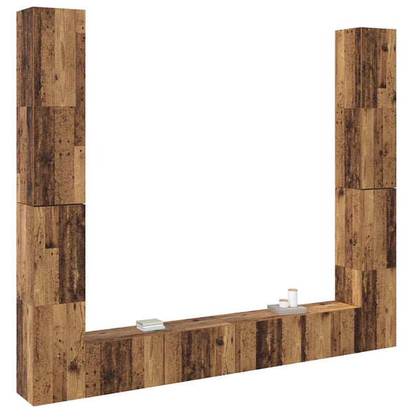 TV-Wandschränke 6er Set Altholz-Optik