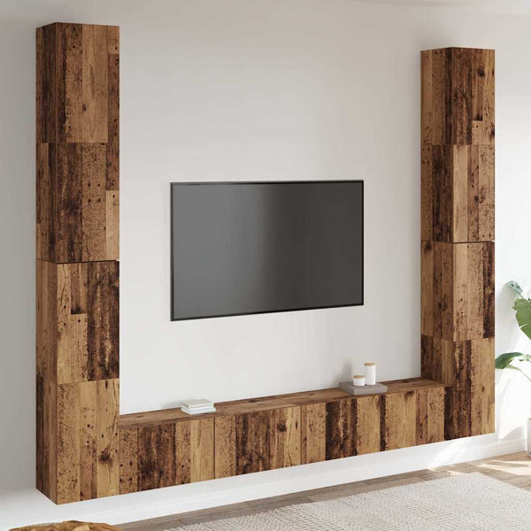 TV-Wandschränke 6er Set Altholz-Optik