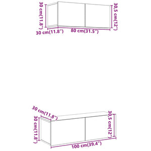 2-tlg. TV-Schrank Set Altholz-Optik