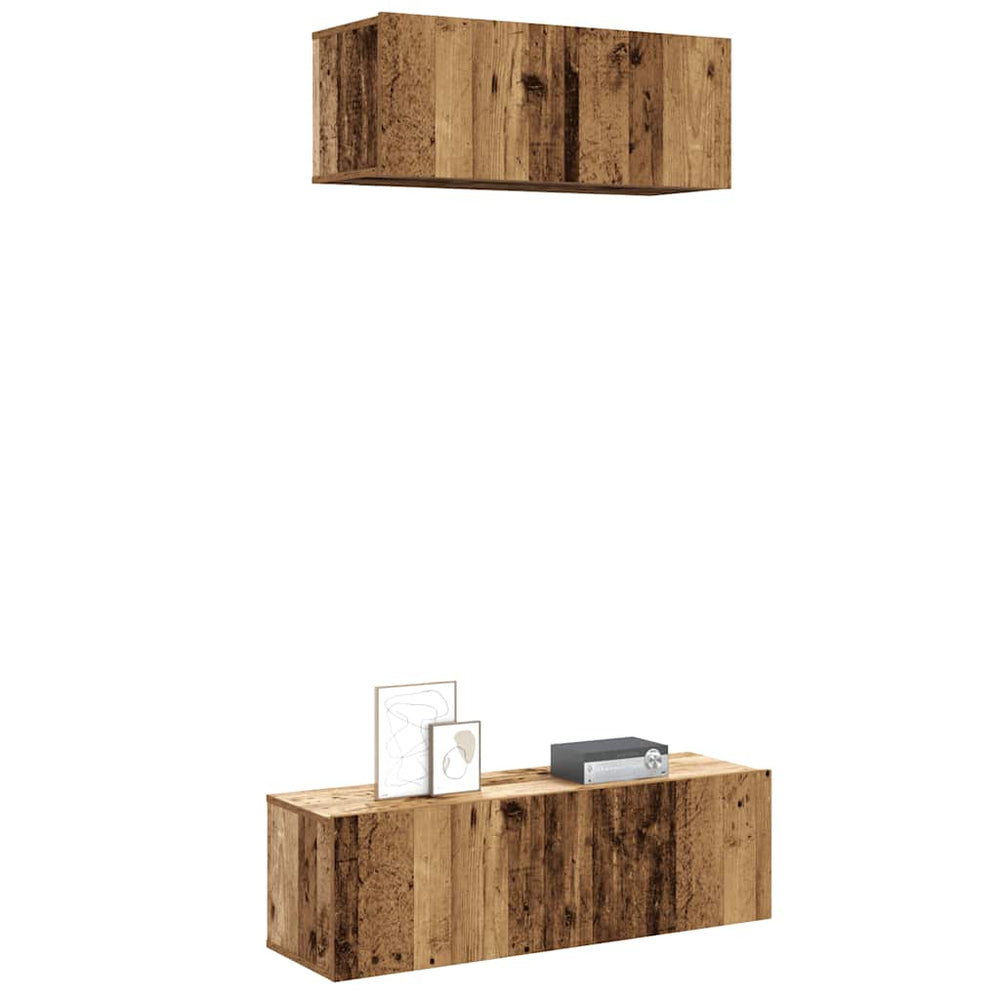 2-tlg. TV-Schrank Set Altholz-Optik