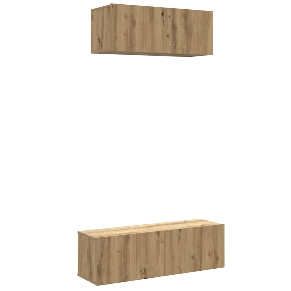 vidaXL Ensemble de 2 meubles TV muraux en chêne artisan MDF