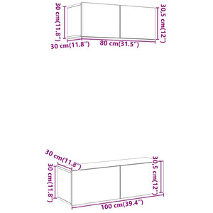 TV-Schrank Set, Wandmontage, Artisan-Eiche