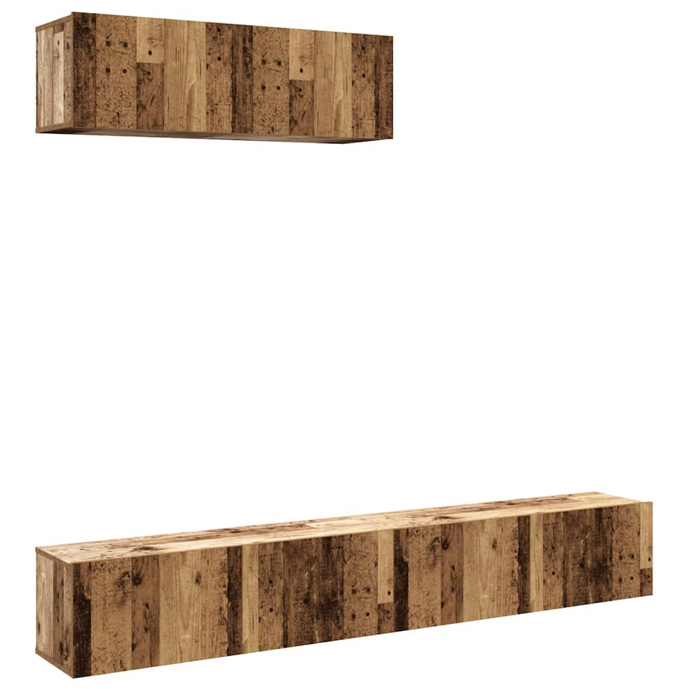 vidaXL Meubles TV muraux 3 pcs aspect bois de récupération 100x30x30 cm Bois d'ingénierie