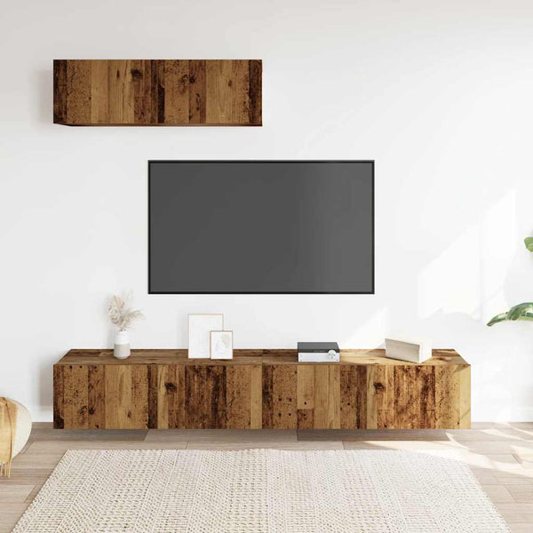 TV-Wandschränke 3er Altholz-Optik 100x30x30cm