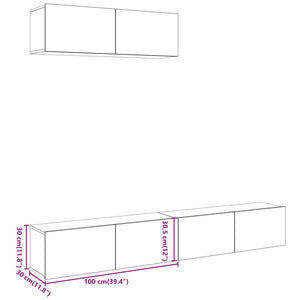 TV-Wandschränke 3er Set Artisan-Eiche