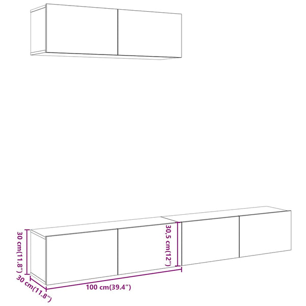 TV-Wandschränke 3er Set Artisan-Eiche