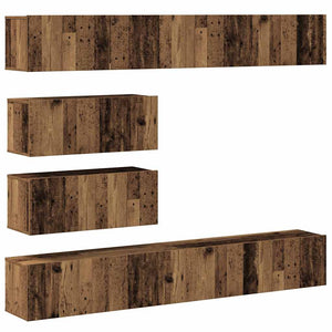 TV-Schrank-Set, 6-teilig, Altholz-Optik