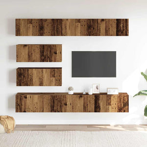 TV-Schrank-Set, 6-teilig, Altholz-Optik