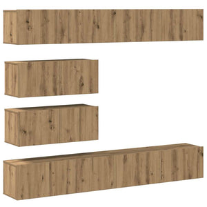 TV-Schrank-Set, 6-teilig, Wandmontage, Artisan Eiche