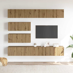 TV-Schrank-Set, 6-teilig, Wandmontage, Artisan Eiche
