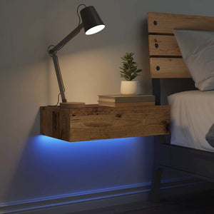 Nachttisch Altholz-Optik mit LED