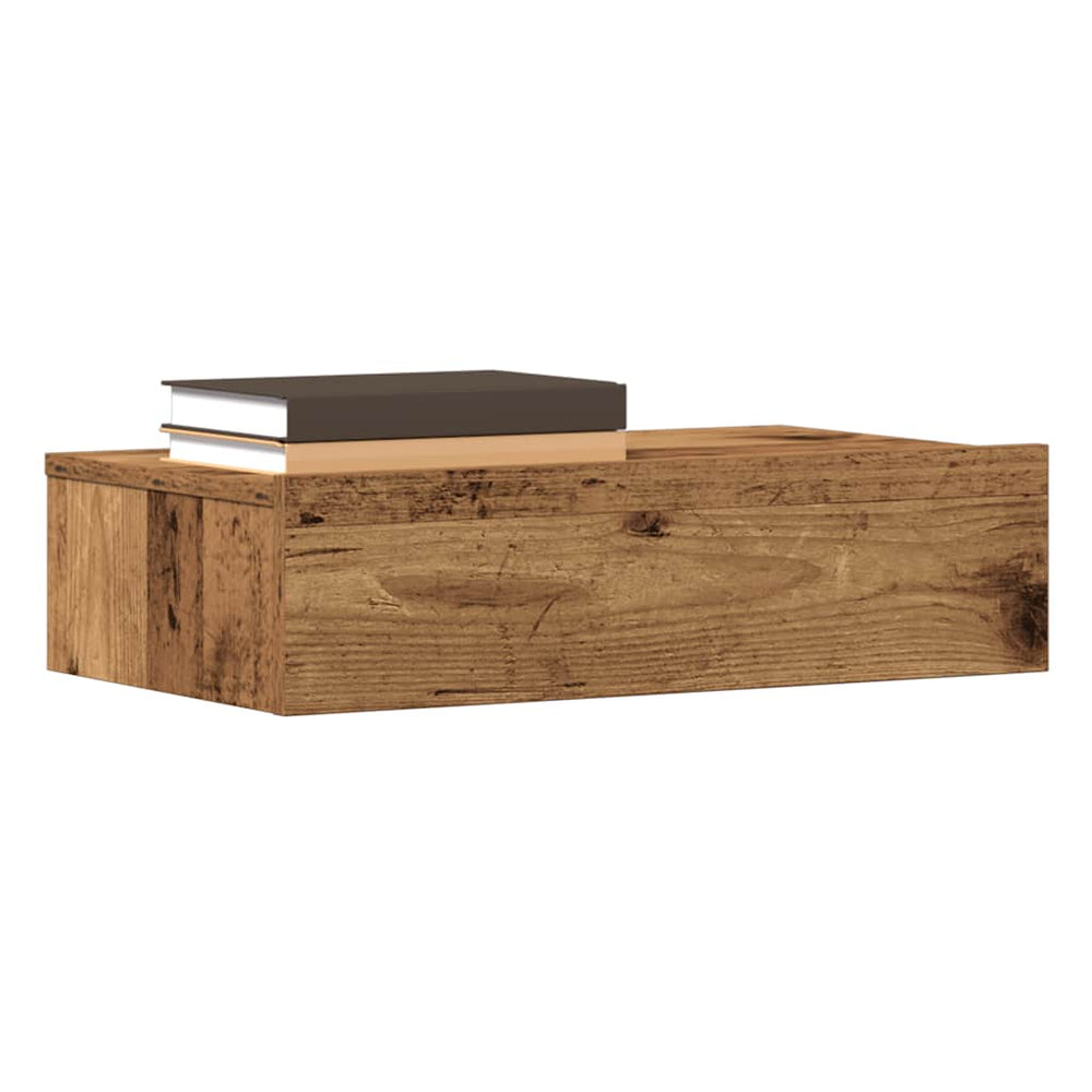 Nachttisch Altholz-Optik mit LED