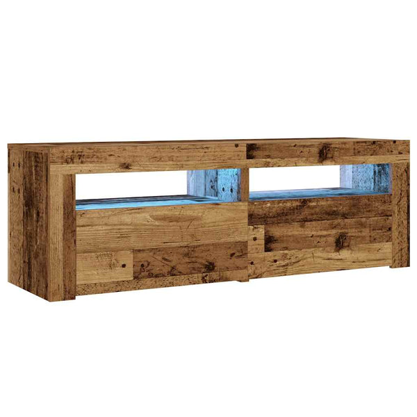 Nachttische mit LEDs, 2er Set, Altholz-Optik