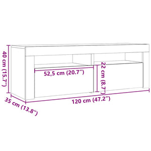 Nachttische mit LEDs, 2er Set, Altholz-Optik