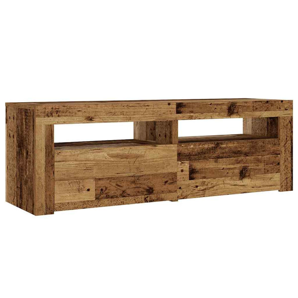 Nachttische mit LEDs, 2er Set, Altholz-Optik