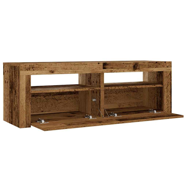 Nachttische mit LEDs, 2er Set, Altholz-Optik