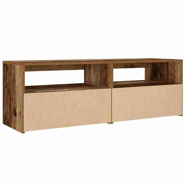 Nachttische mit LEDs, 2er Set, Altholz-Optik