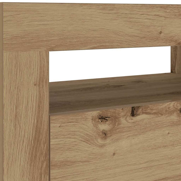 Nachttische mit LEDs, 2er Set, Artisan-Eiche