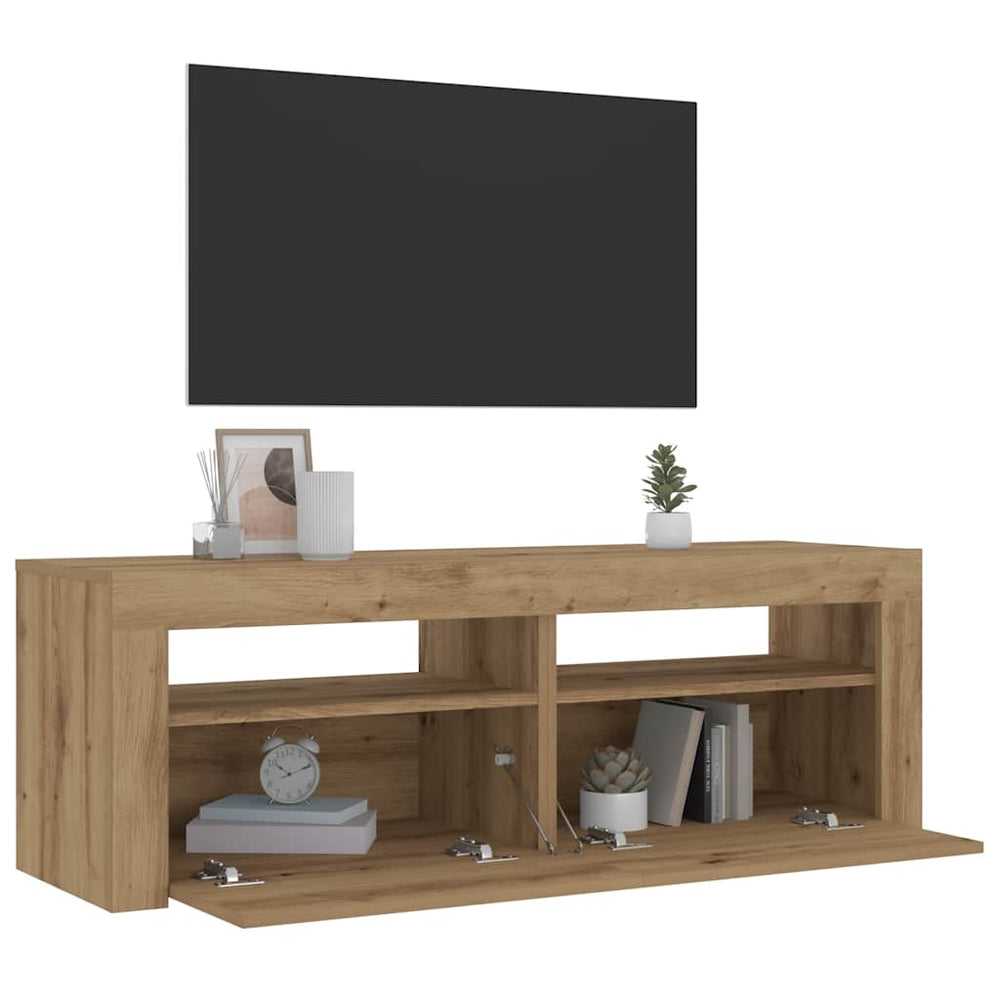 Nachttische mit LEDs, 2er Set, Artisan-Eiche