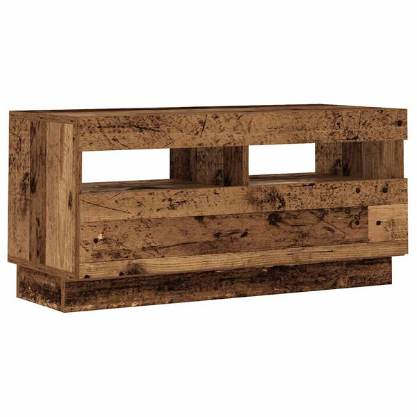 vidaXL Meuble TV avec lumières LED effet bois de récupération 180x35x40 cm