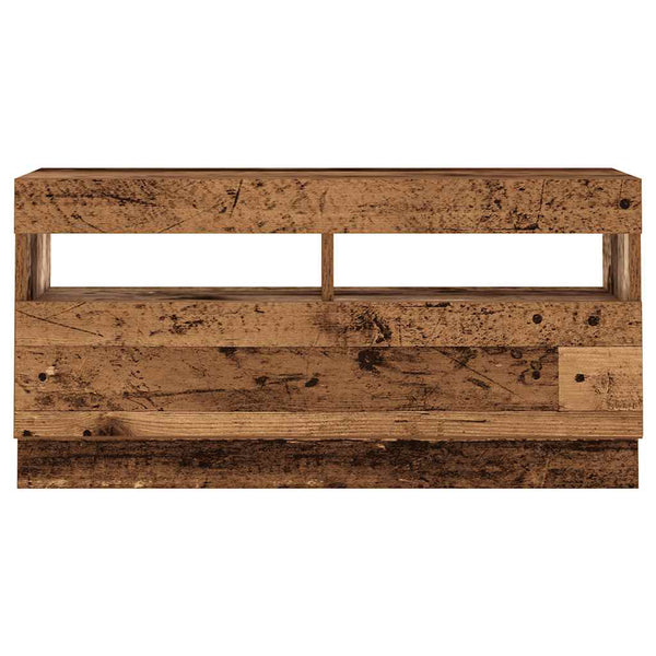 vidaXL Meuble TV avec lumières LED effet bois de récupération 180x35x40 cm