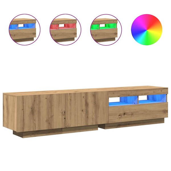TV-Schrank Artisan-Eiche mit LED 180 cm
