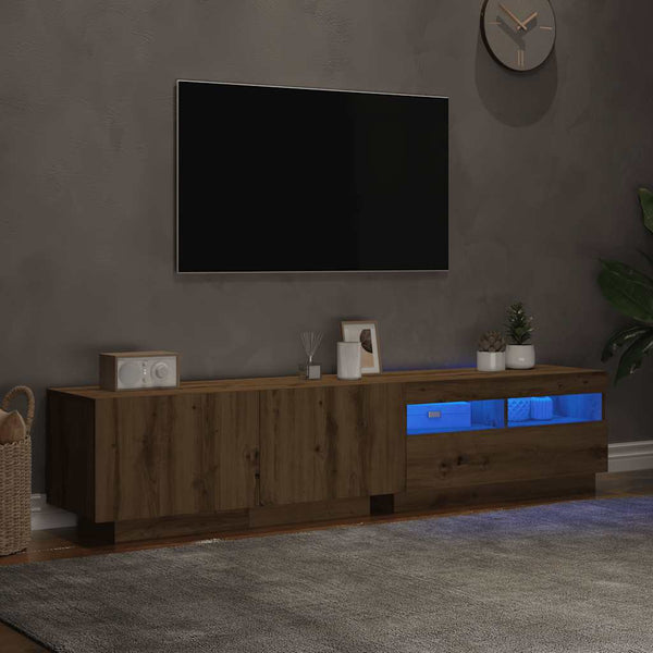 TV-Schrank Artisan-Eiche mit LED 180 cm