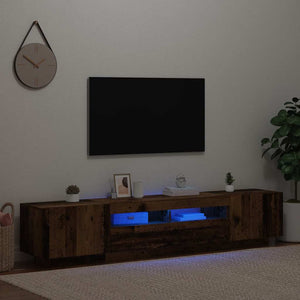 TV-Schrank mit LED Altholz-Optik 200 cm