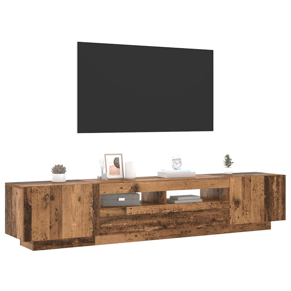 TV-Schrank mit LED Altholz-Optik 200 cm