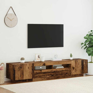 TV-Schrank mit LED Altholz-Optik 200 cm